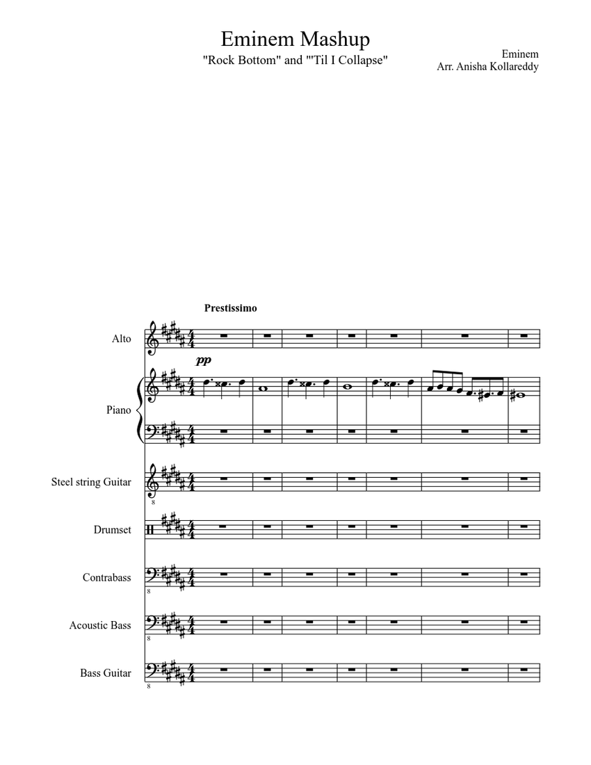Eminem Mashup Sheet music | Download free in PDF or MIDI | Musescore.com