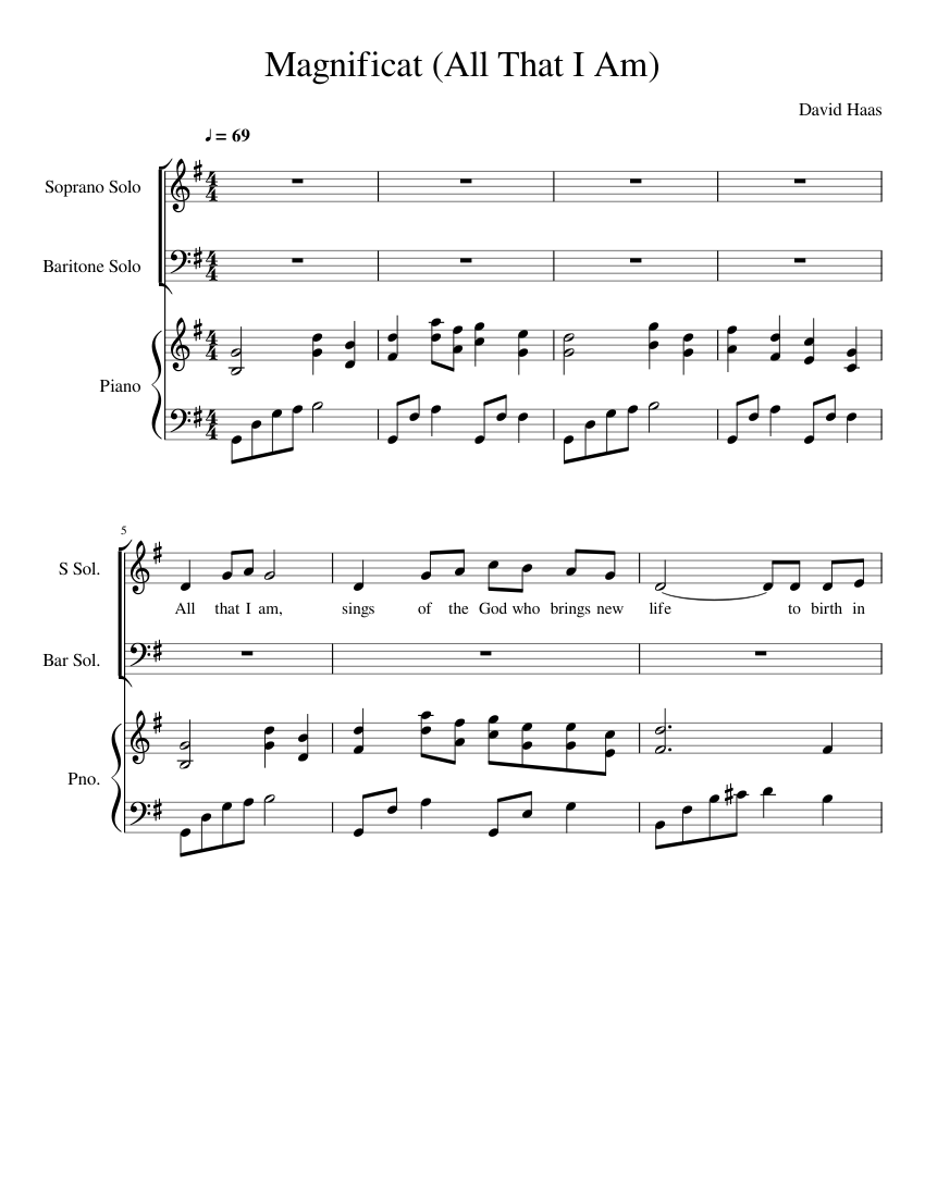 Magnificat All That I Am Sheet Music For Piano Voice Download Free In