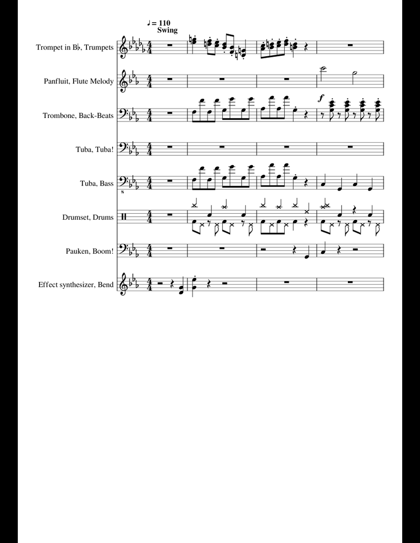 Gourmet race Swing sheet music for Trumpet, Other Woodwinds, Trombone ...
