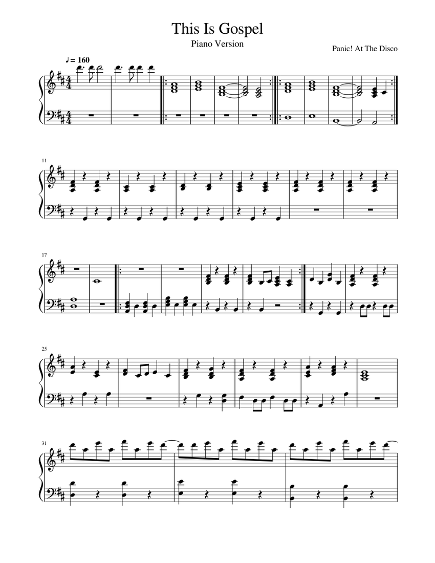 This Is Gospel sheet music for Piano download free in PDF or MIDI