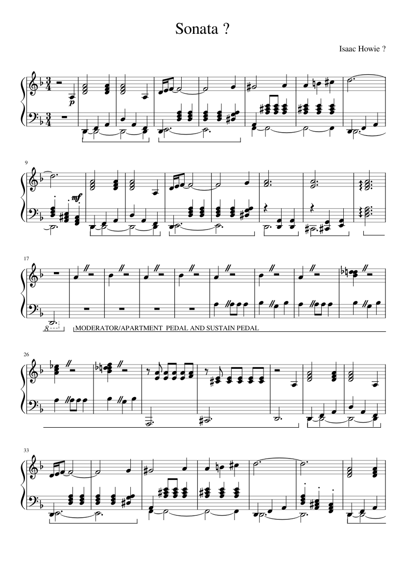 Sonata ? sheet music for Piano download free in PDF or MIDI