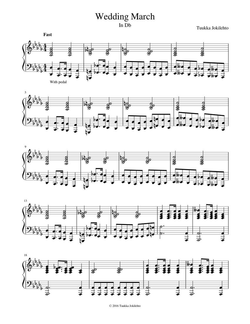 Wedding March (In Db) Sheet music for Piano Download