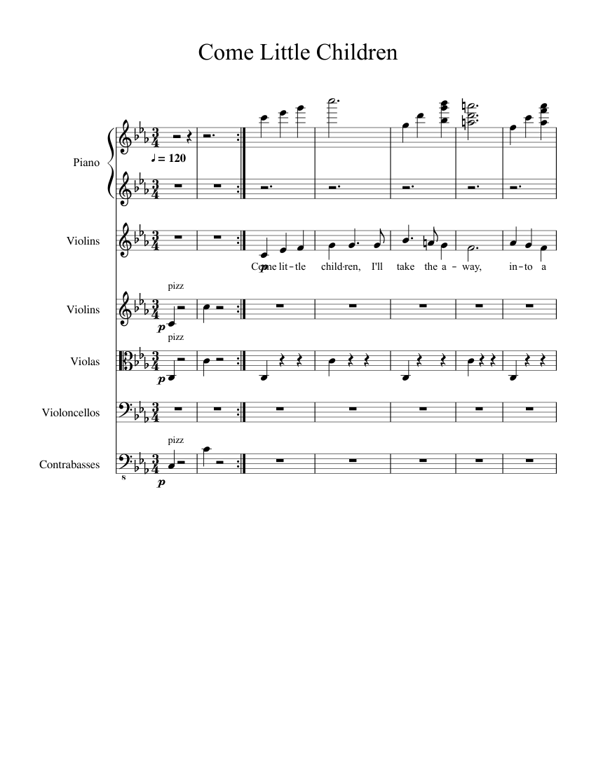 Come Little Children Sheet music for Piano, Strings | Download free in ...