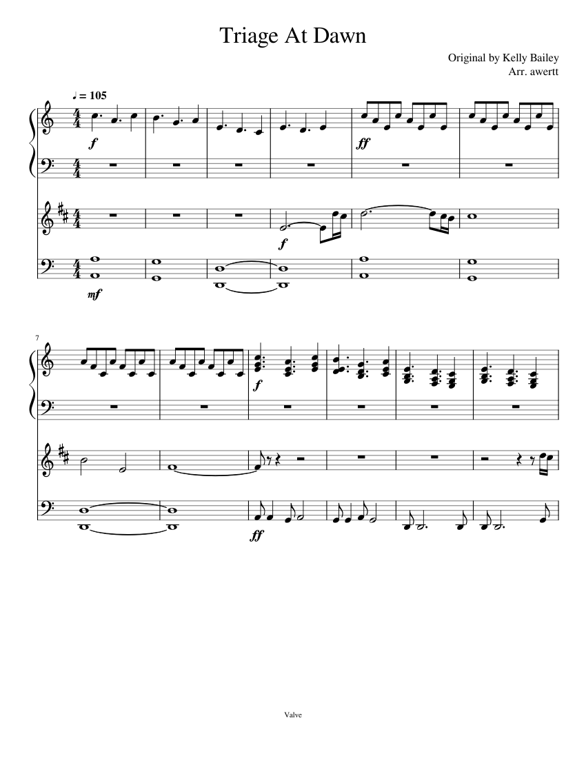 Triage At Dawn Sheet Music For Piano Trumpet Tuba Download Free In