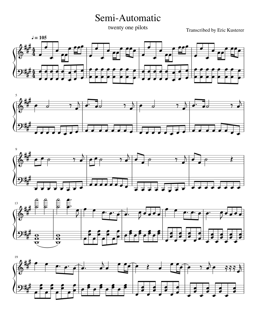 Semi Automatic Sheet Music For Piano Download Free In Pdf Or