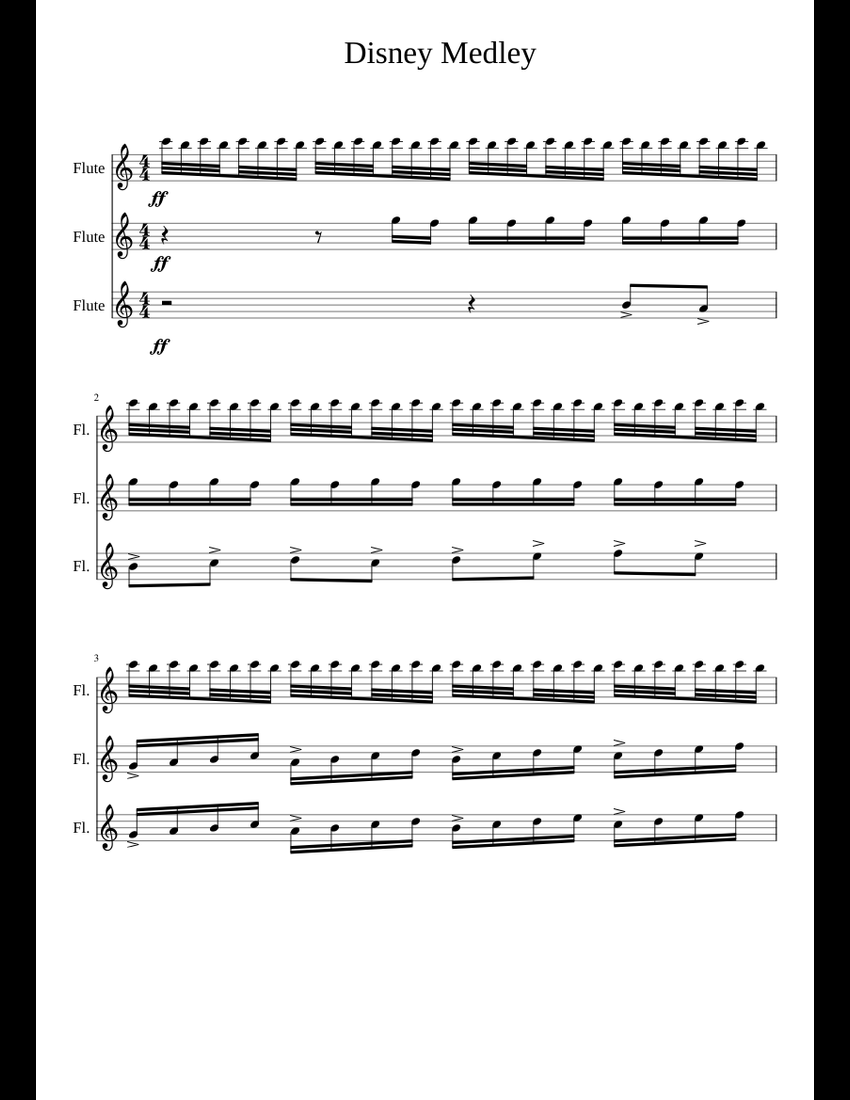 Free Free 55 Disney Songs Flute Sheet Music SVG PNG EPS DXF File