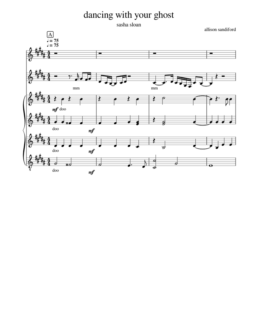 dancing with your ghost - ssaa a cappella Sheet music | Musescore.com