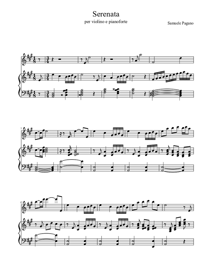 serenata Sheet music Download free in PDF or MIDI