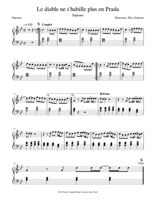 Naglasak Segment Preduzeti Le Diable S Habille En Prada Soprano Creativelabor Org .ne s'habille plus en prada, son nouveau single disponible ici : creativelabor org