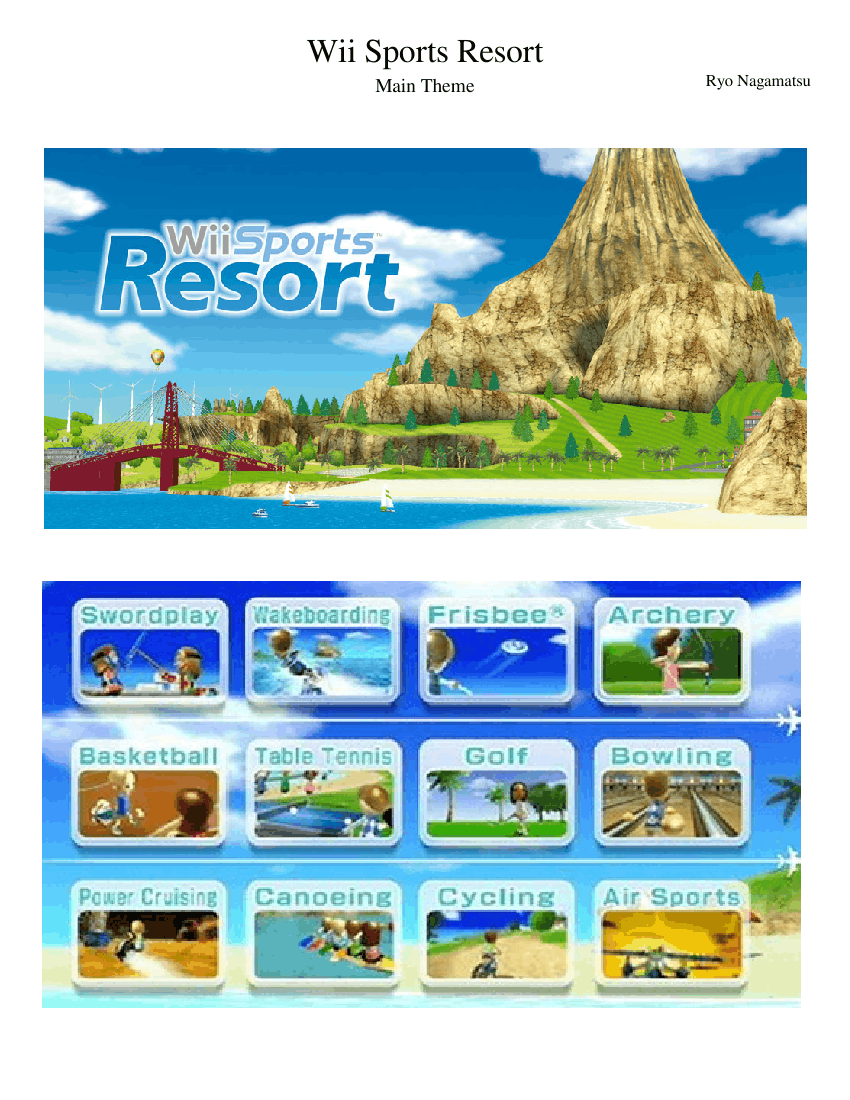 Wii Sports Resort Sheet Music For Piano Other Woodwinds Brass
