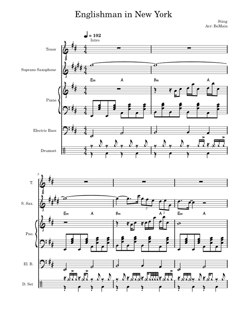 Englishman_In_New_York_Mix sheet music for Piano, Oboe, Soprano