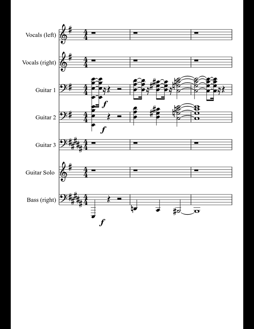 Master of Puppets sheet music download free in PDF or MIDI
