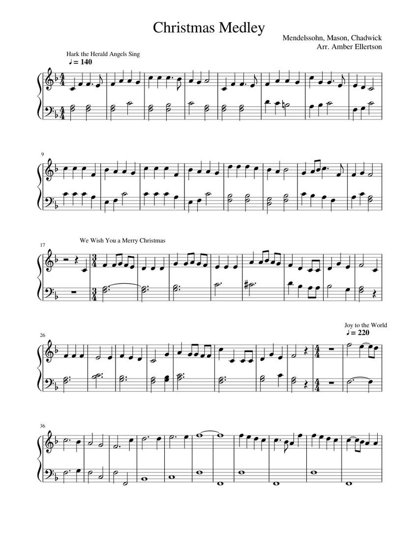 Christmas Medley sheet music for Piano download free in PDF or MIDI