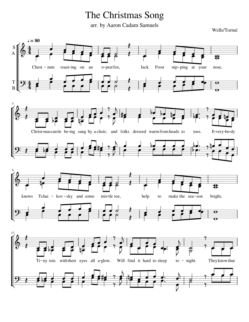 The Christmas Song Sheet music for Piano | Download free in PDF or MIDI