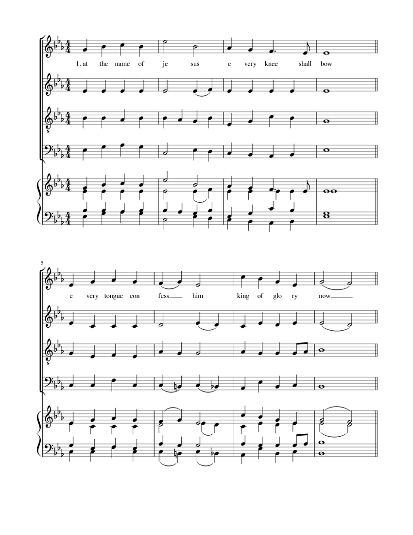 at the name of jesus Sheet music for Voice Soprano, Voice Tenor, Voice