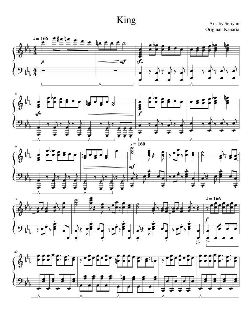 Kanaria - King Sheet music for Piano (Solo) | Musescore.com
