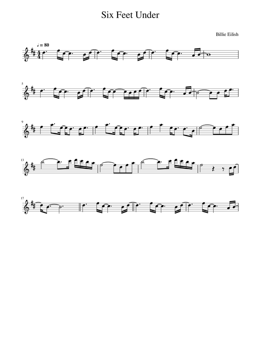 six feet under Sheet music for Piano | Download free in PDF or MIDI