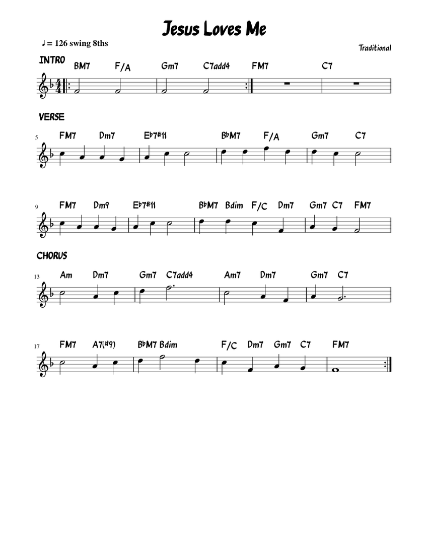 Jesus Loves Me Sheet music for Piano | Download free in PDF or MIDI