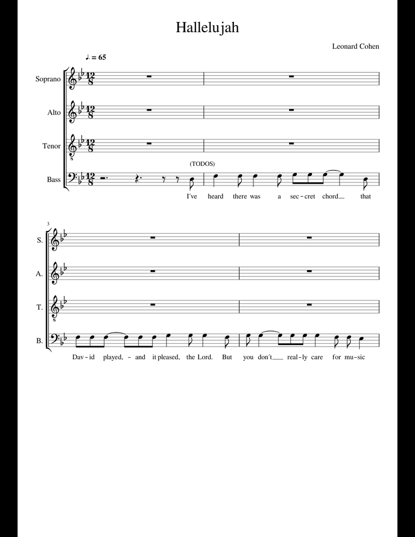 Hallelujah sheet music for Voice download free in PDF or MIDI