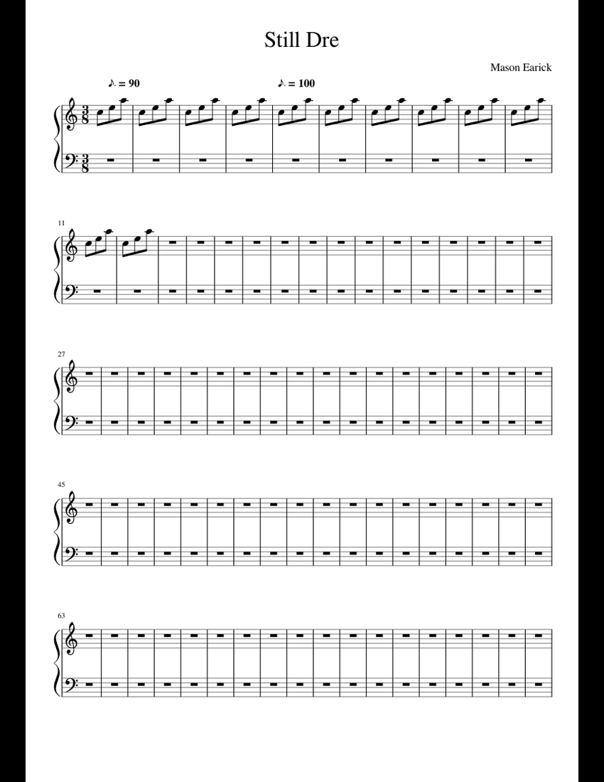 Still Dre sheet music for Piano download free in PDF or MIDI