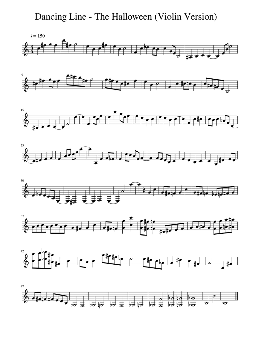 Dancing Line The Halloween (Violin Version) Sheet music for Violin