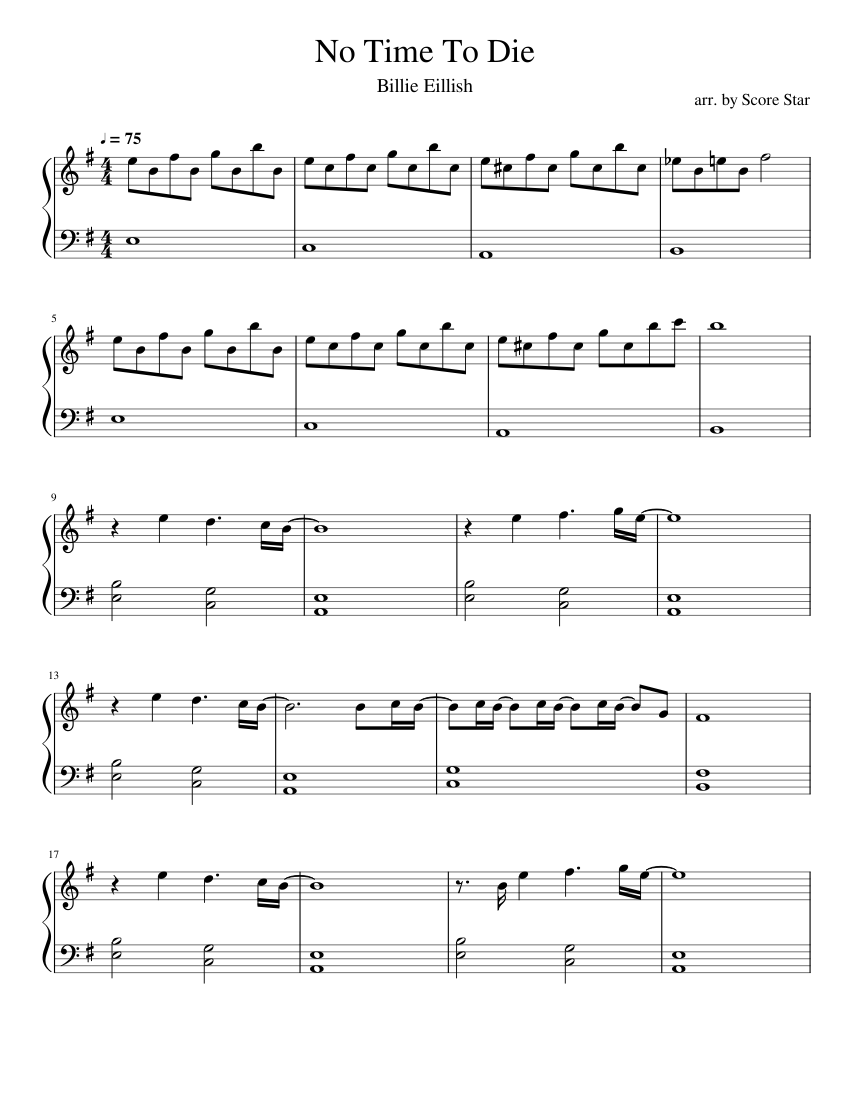 No Time To Die Sheet music for Piano (Solo) | Musescore.com