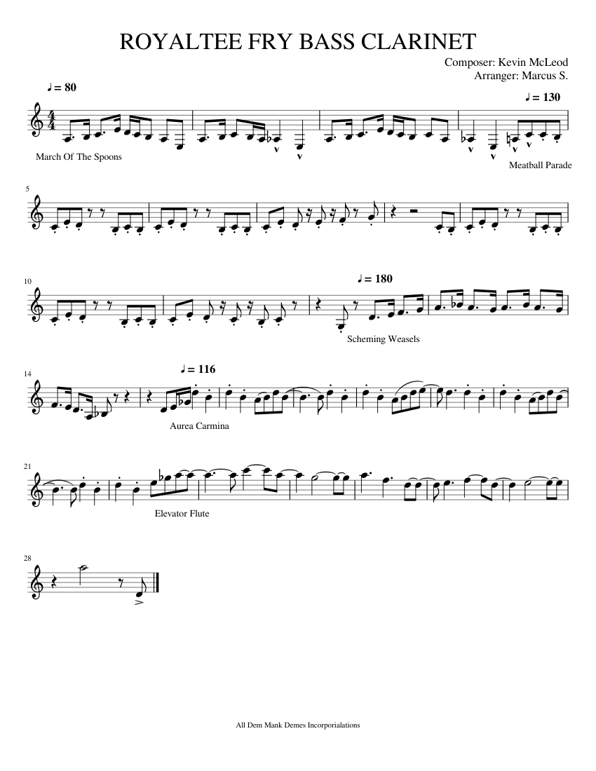 Royalty Free Music Compilation Bass Clarinet Sheet Music For Clarinet Download Free In Pdf Or 6214