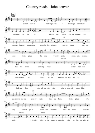 John Denver Sheet music free download in PDF or MIDI on Musescore.com