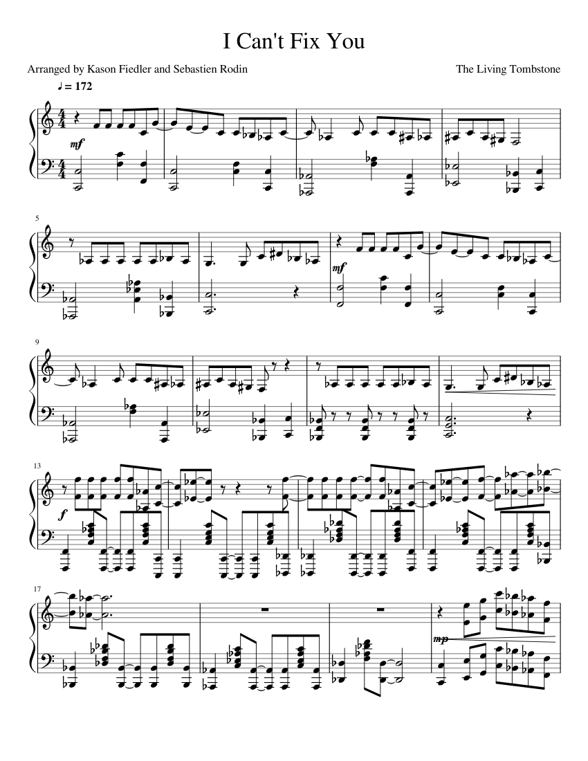 I Can T Fix You Final Sheet Music For Piano Solo Musescore I can t fix you final sheet music for piano solo musescore