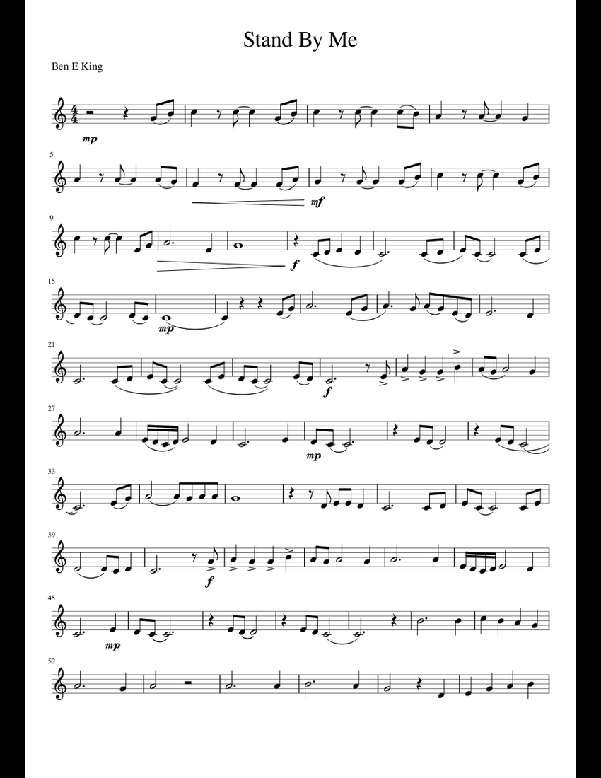 Stand By Me sheet music for Piano download free in PDF or MIDI