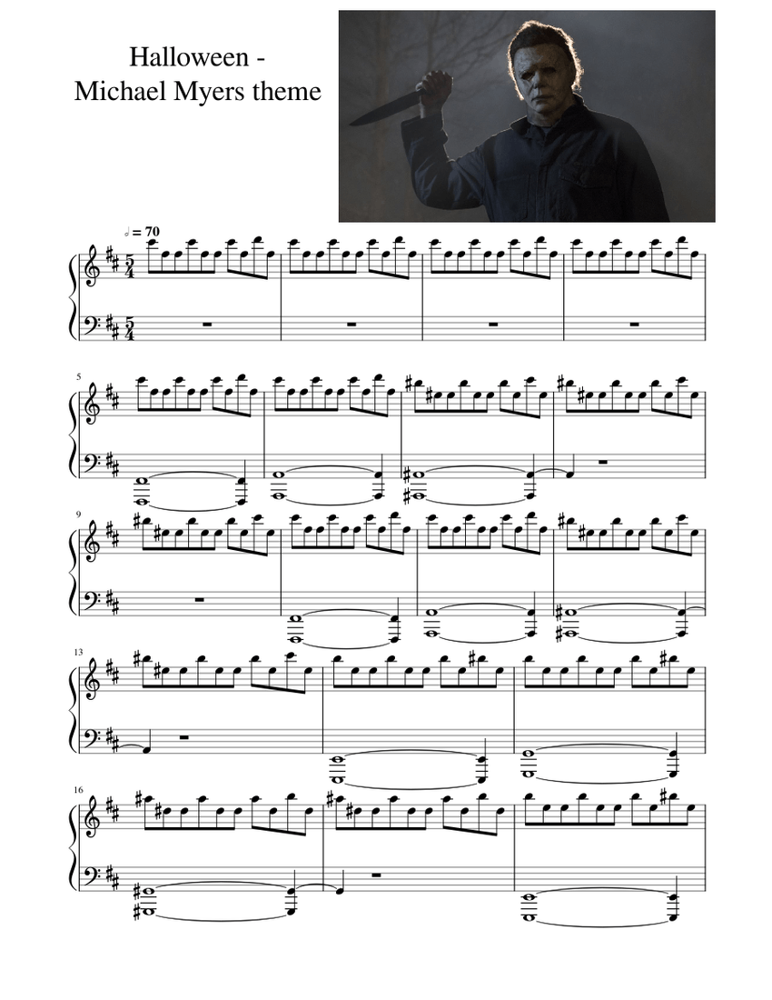 Halloween - Michael Myers theme Sheet music for Piano (Solo