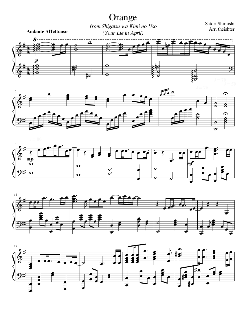 Orange Sheet music for Piano (Solo) | Musescore.com