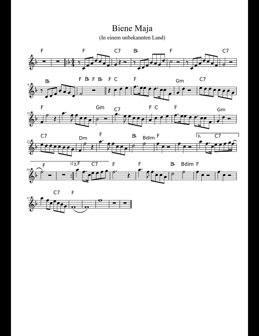 biene-maja-sheet-music-download-free-in-pdf-or-midi