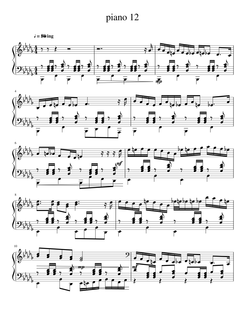 Jazz piano Sheet music for Piano | Download free in PDF or MIDI