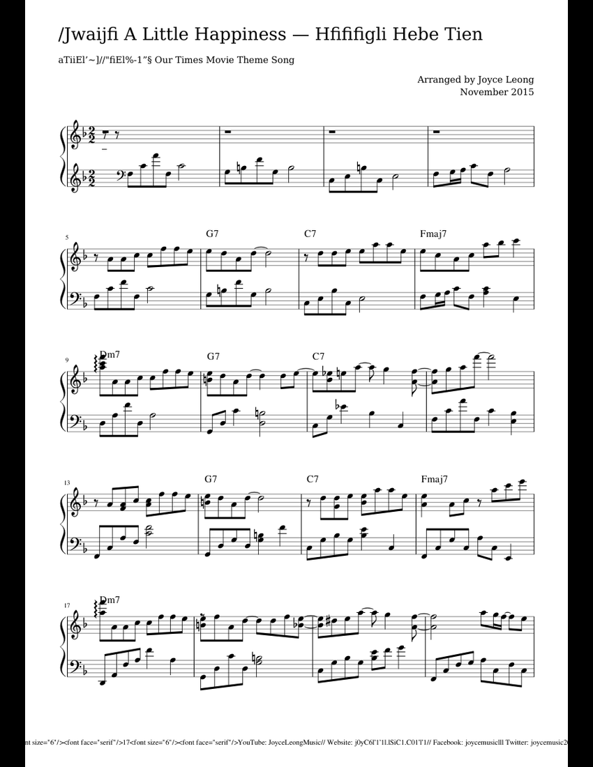 Xiao Xing Yun Lyrics Xiao Xing Yun sheet music for Piano download free in PDF or MIDI