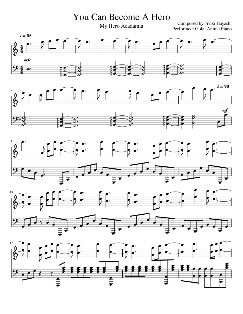 You Can Become A Hero Sheet music for Piano (Solo) | Musescore.com