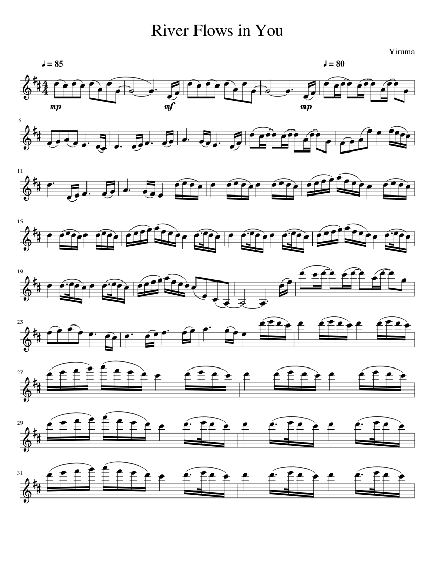 River Flows in You Sheet music for Violin | Download free in PDF or