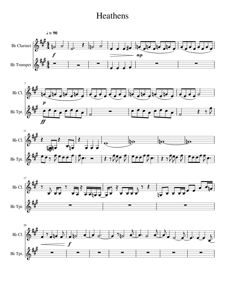 Heathens Sheet music for Trumpet (In B Flat), (In B Flat