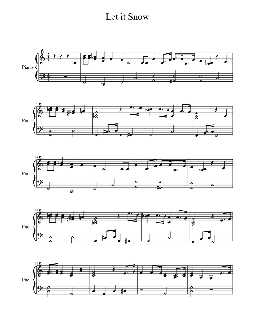 Let it Snow Sheet music for Piano (Solo) | Musescore.com