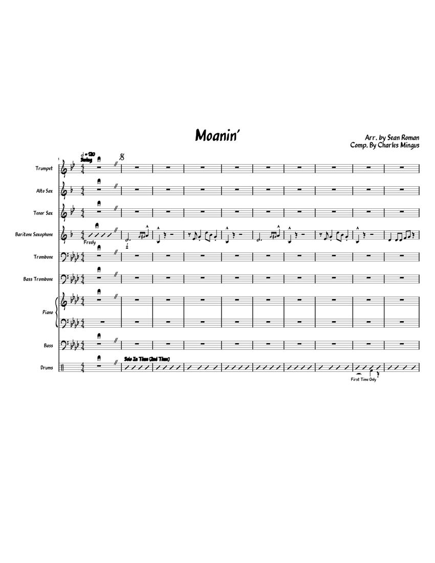 Moanin' Charles Mingus 1993 Sheet music for Piano, Trumpet, Alto