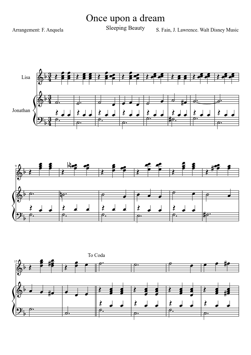 CRMla: Once Upon A Dream Sheet Music Piano