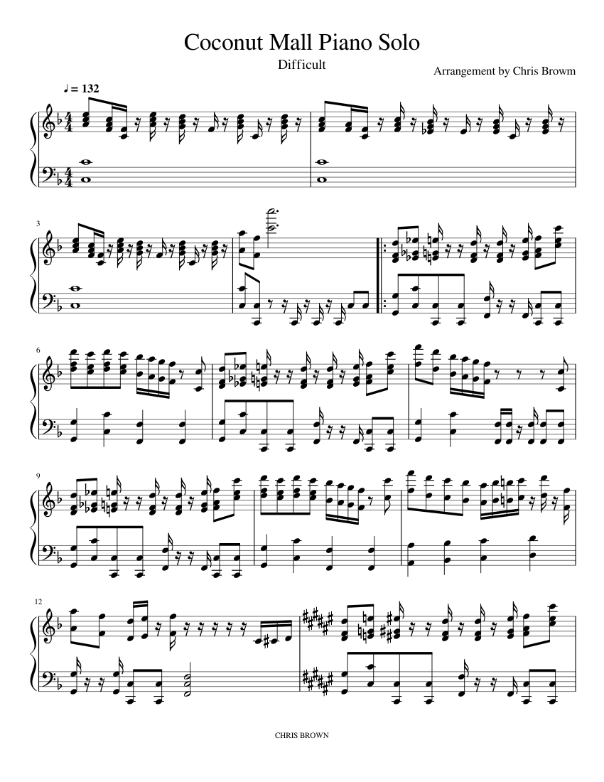Coconut Mall Piano Solo Sheet music for Piano (Solo)