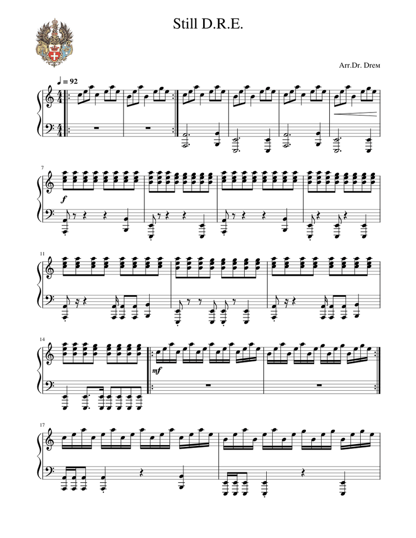 Still D.R.E. Dr. Dre Sheet music for Piano | Download free in PDF or