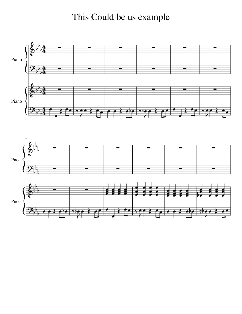 This Could be us example sheet music for Piano download free in PDF or MIDI