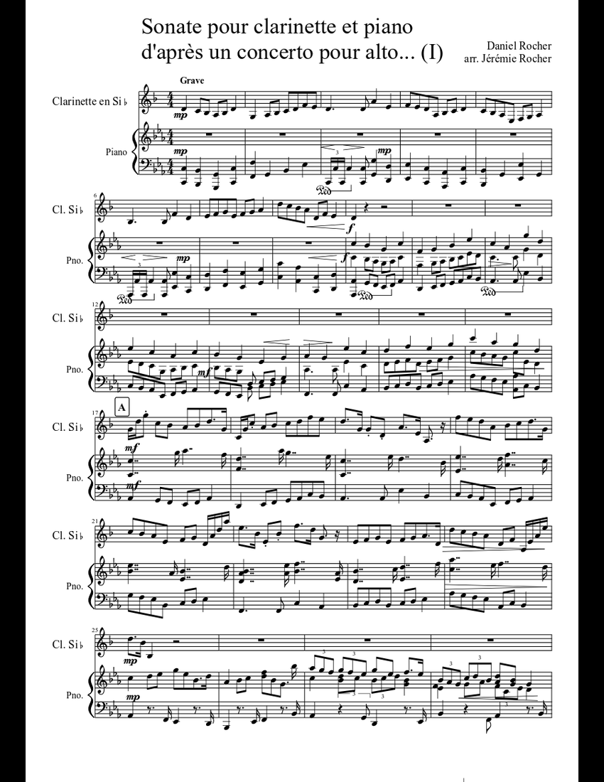 Sonate pour et piano d'après un concerto pour alto... (I