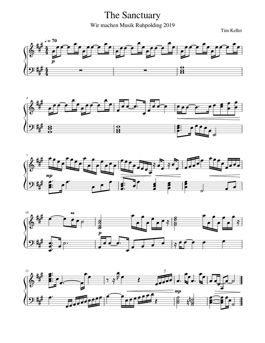 The Sanctuary Sheet music for Piano | Download free in PDF or MIDI | Musescore.com