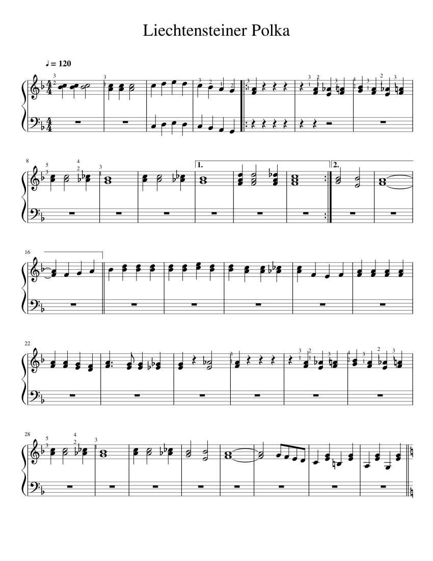 Liechtensteiner Polka sheet music for Accordion download free in PDF or