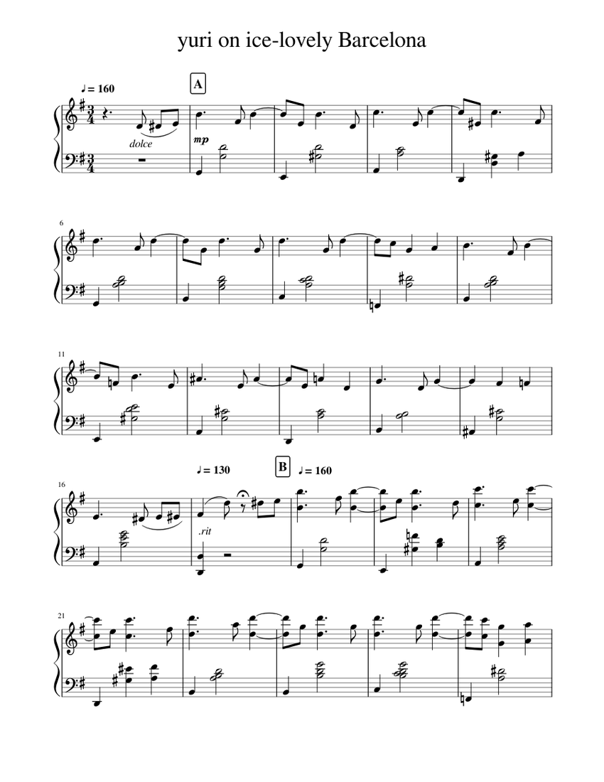 Yuri On Ice Soundtrack Piano