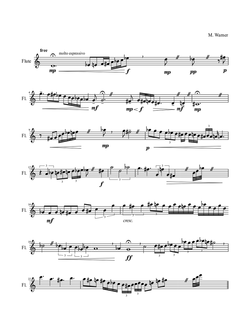 untitled - Solo flute. Sheet music for Flute (Solo) | Musescore.com