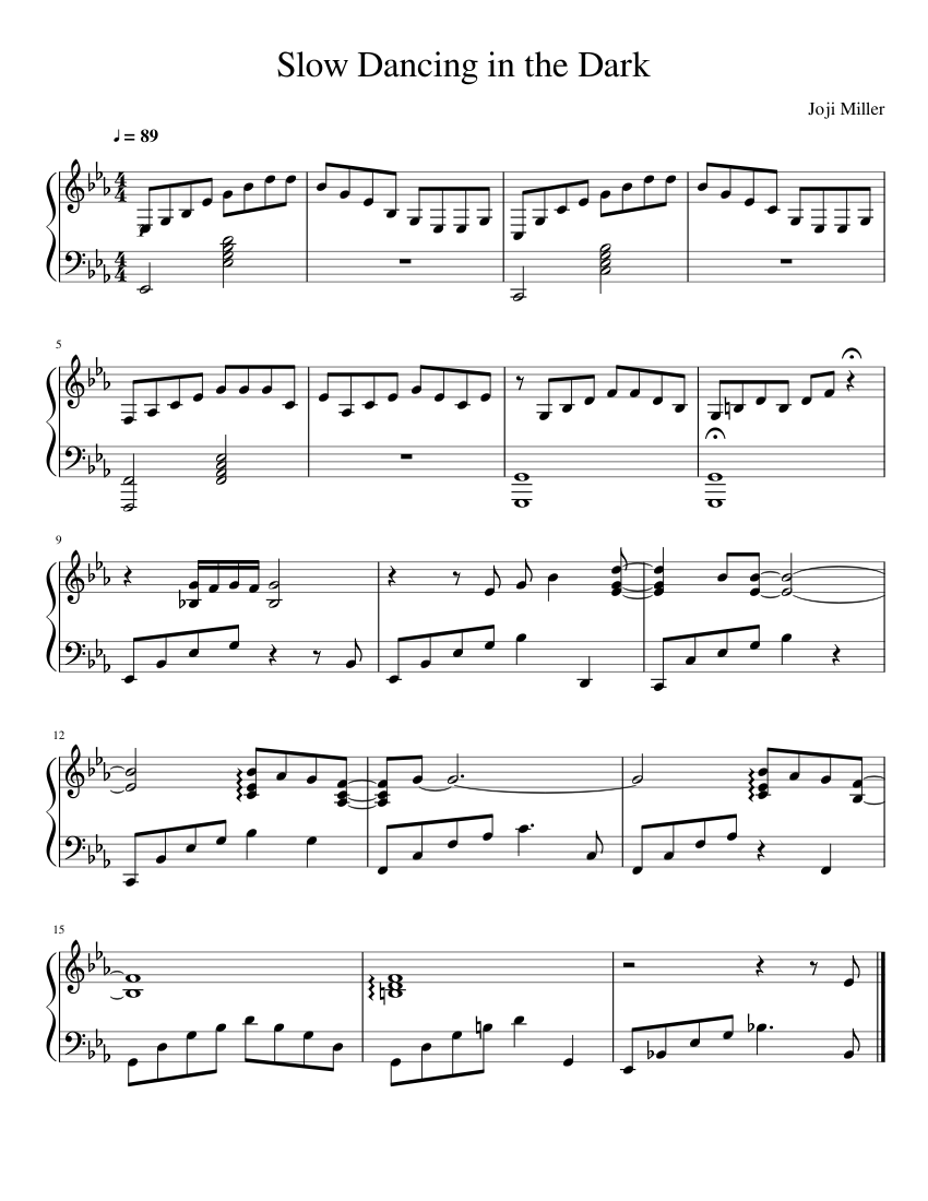 Slow Dancing in the Dark sheet music for Piano download free in PDF or MIDI
